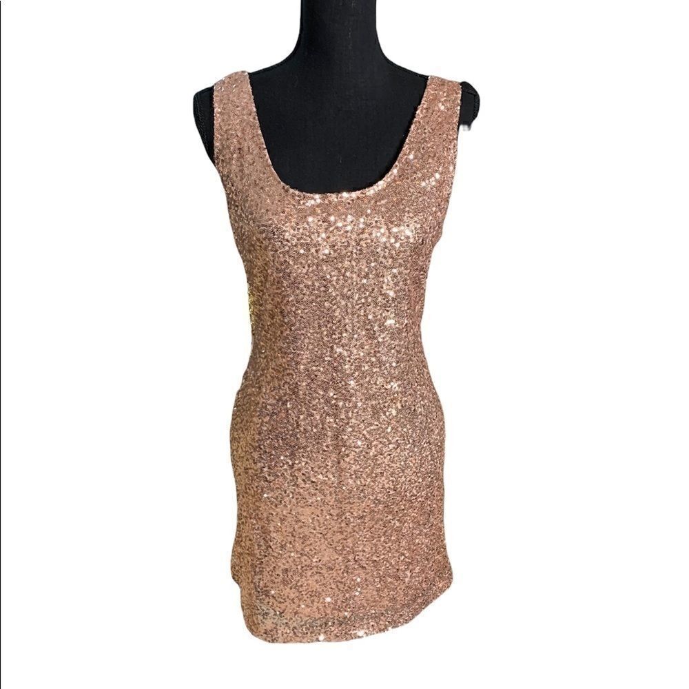 Rue 21 pale pink party sequin sheath tank dress size large